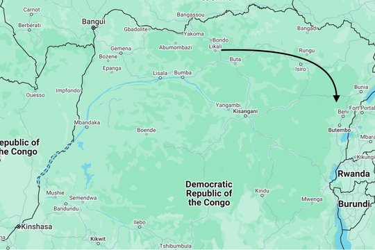 A geographical map shows where the Likati, Ituri and North Kivu regions are located in the DRC.
