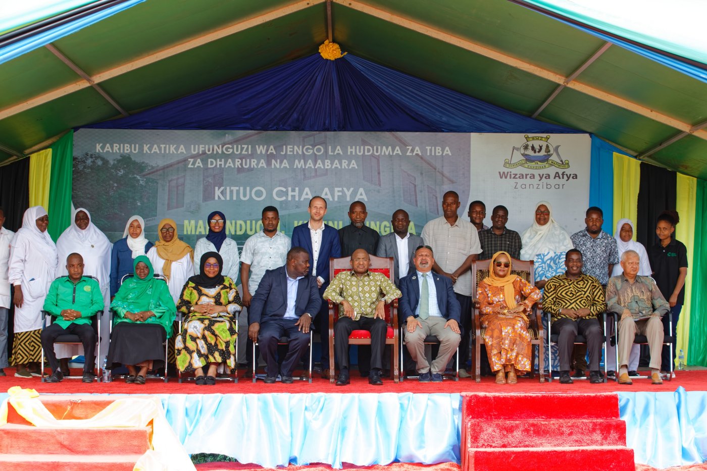 group of leaders from the island of Zanzibar in Tanzania on the opening day of the new laboratory