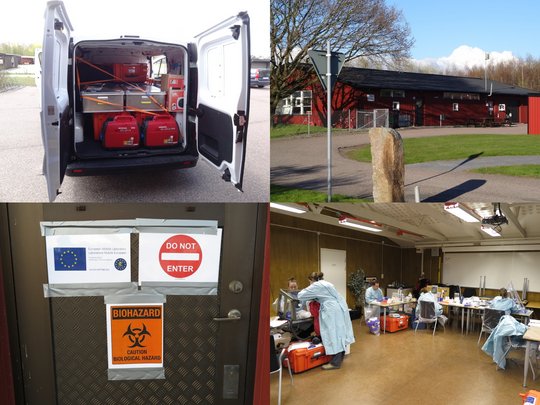 Das Bild zeigt eine Zusmmenstellung aus Bildern des Einsatzes in Schweden.