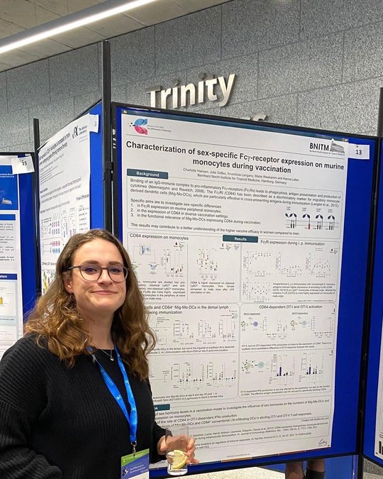 Charlotte Hansen from RG Lotter presents her poster at the Dublin Conference and smiles into the camera