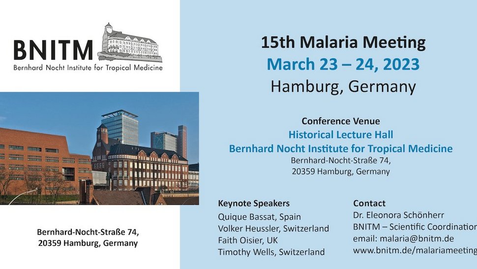 Save the Date ecard of the Malaria Meeting, March 23-24, 2023