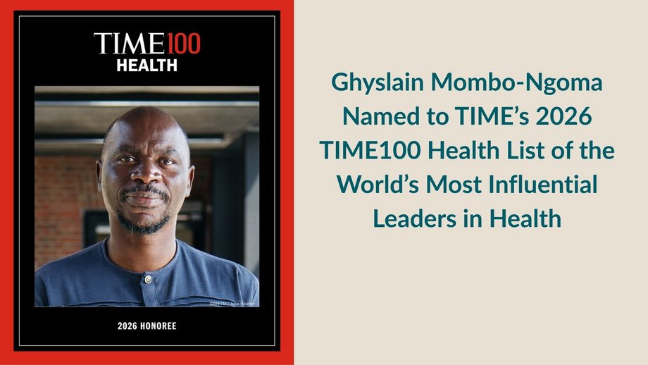 Black, white and red TIME graphic frame with Prof. Dr Ghyslain Mombo-Ngoma in the centre