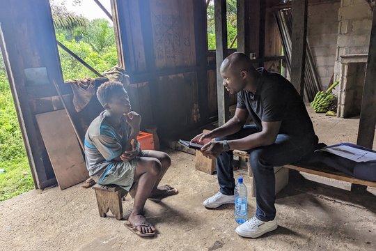 Two people in conversation