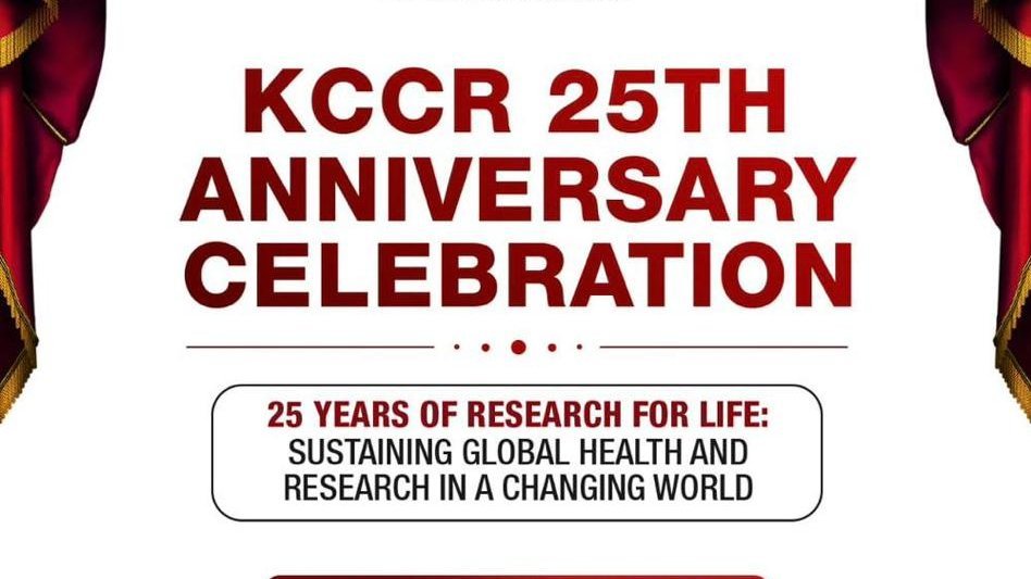 Festliche Schmuckgrafik anlässlich des KCCR-Jubiläums mit rotem Schriftzug auf weißem Grund