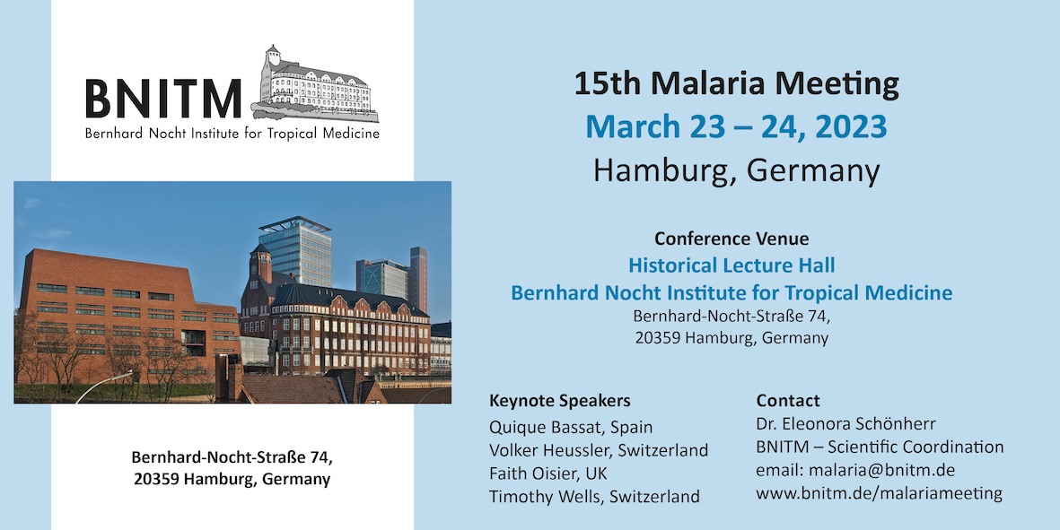 Save the Date ecard of the Malaria Meeting, March 23-24, 2023