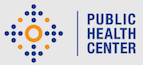 Logo PHCU: Eine angedeutete Blume aus blauen und gelben Punkten auf der linken Seite, auf der rechten Seite der Schriftzug Public Health Center.
